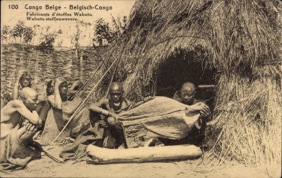 Ganzsachen CPA Congo Belge, Fabricants d'étoffes Wahutu