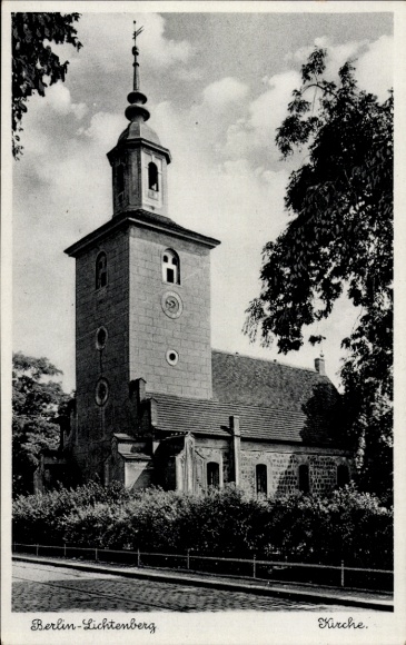 Ak Berlin Lichtenberg, die Kirche