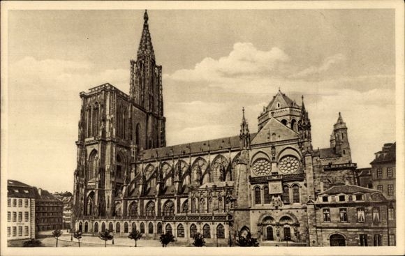 Ak Strasbourg Straßburg Elsass Bas Rhin, Münster, Südseite