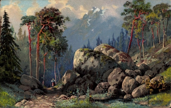 Künstler Ak Kämmerer, Robert, Berglandschaft, Weg