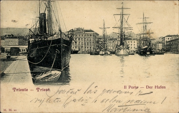 Ak Triest Trieste Friuli Venezia Giulia, Hafen, Segelschiffe