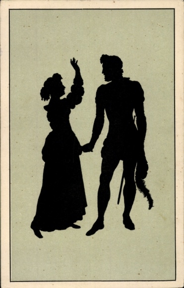 Scherenschnitt Künstler Ak Konewka, Paul, Kunstwart Nr. 38, Lysander und Hermia