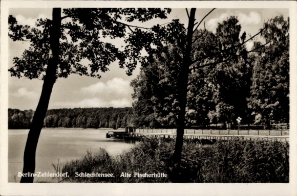 Ak Berlin Zehlendorf, Schlachtensee, Alte Fischerhütte