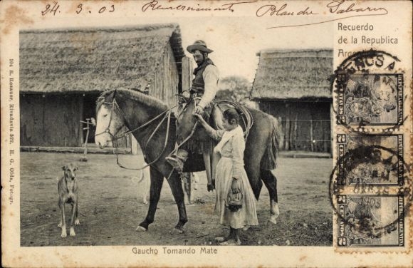 Ak Argentinien, Gaucho Drinking Mate