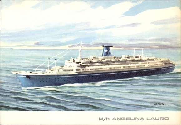 Künstler Ak Dampfschiff MN Angelina Lauro, Lauro Lines