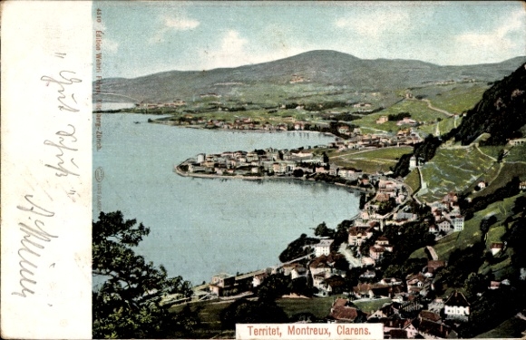 Ak Clarens Montreux Kanton Waadt, Territet, Ortschaft