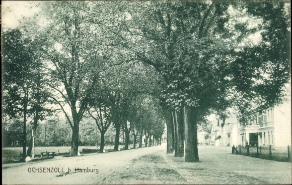 Ak Hamburg Bezirk Nord Stadtteil Langenhorn Ochsenzoll, Straßenpartie