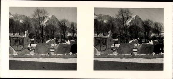 Stereo Foto Winter in Oberbayern Otto Schönstein, Bayerische Schneeplastik