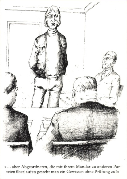 Künstler Ak Kurt Habritter, Jeder hat das Recht, Karikatur 1976