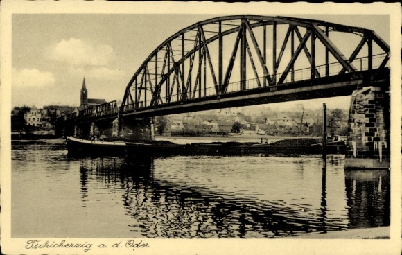 Ak Cigacice Tschicherzig Ostbrandenburg, Brücke