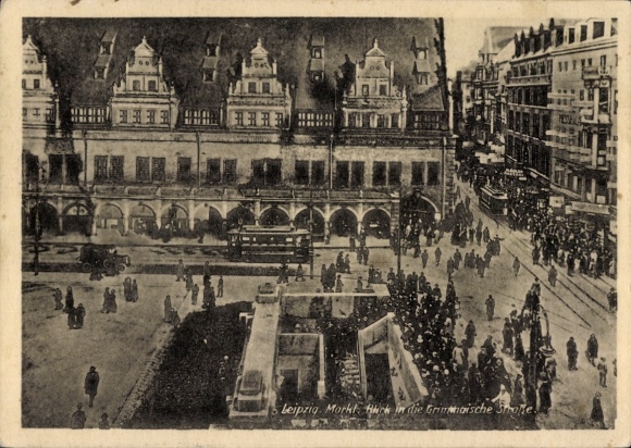 Ak Leipzig in Sachsen, Markt, Grimmaische Straße