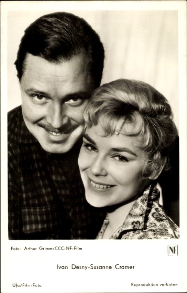 Ak Schauspieler Ivan Desny, Schauspielerin Susanne Cramer, Portrait