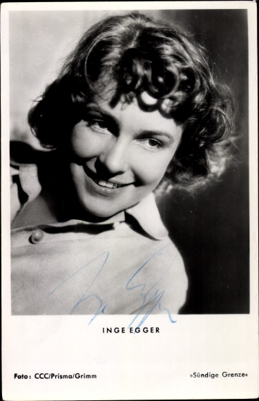 Ak Schauspielerin Inge Egger, Portrait, Autogramm