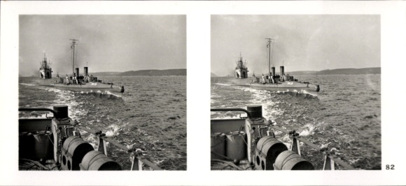 Stereo Raumbild Foto "Unsere Kriegsmarine" Nr. 82 Geleitdienst, ehem. norwegische Torpedoboote