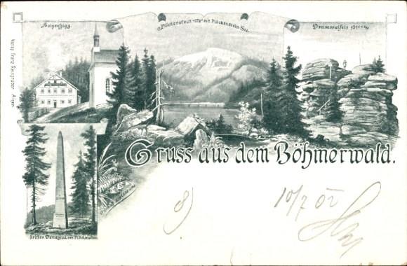 Litho Nová Pec Neuofen Südböhmen, Böhmerwald, Plöckenstein, Plöckensteiner See