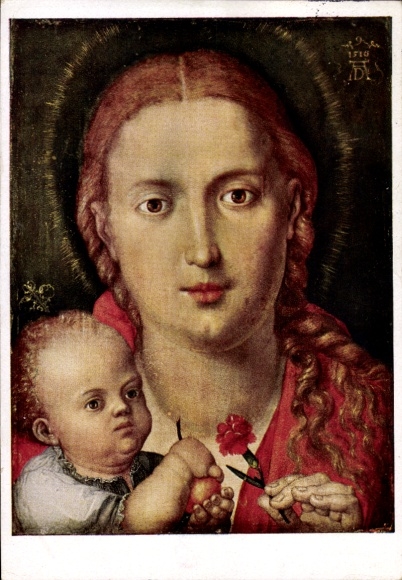 Künstler Ak Dürer, Albrecht, Muttergottes mit der Nelke