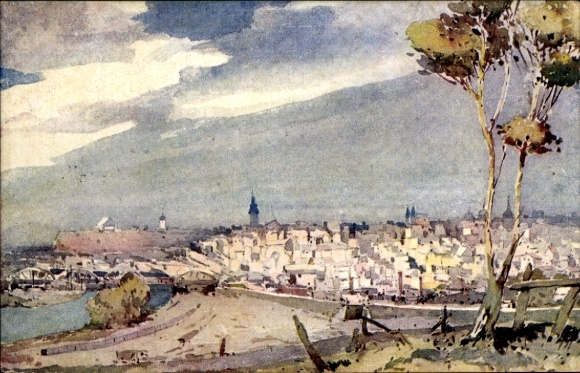 Künstler Ak Beograd Belgrad Serbien, Gesamtansicht