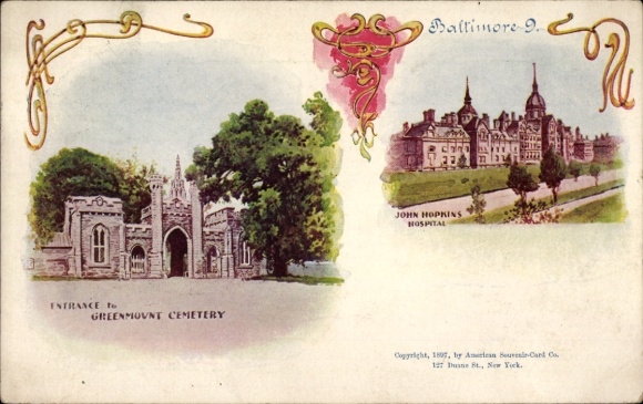 PC Baltimore, Maryland, USA, Green Mount Cemetery, John Hopkins Hospital