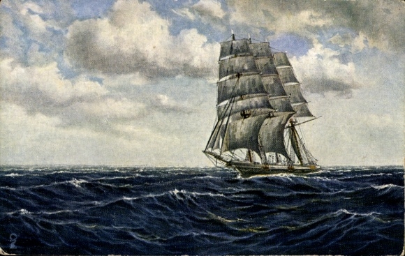 Künstler Ak Schuhknecht, A., Seepanorama, Segelschiff