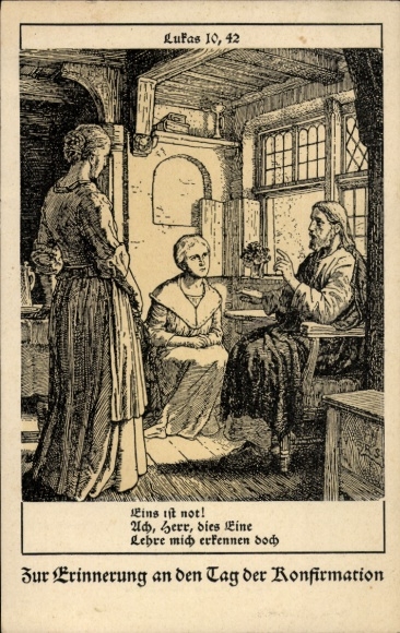 Künstler Ak Rudolf Schäfer, Eins ist not, Erinnerung an den Tag der Konfirmation, Lukas 10,42