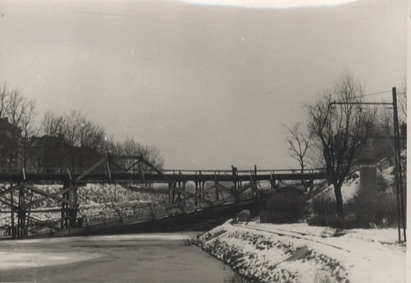 Original Foto Berlin Britz, zerstörte Wilhelm Borgmannbrücke über dem Teltowkanal, 1945/46