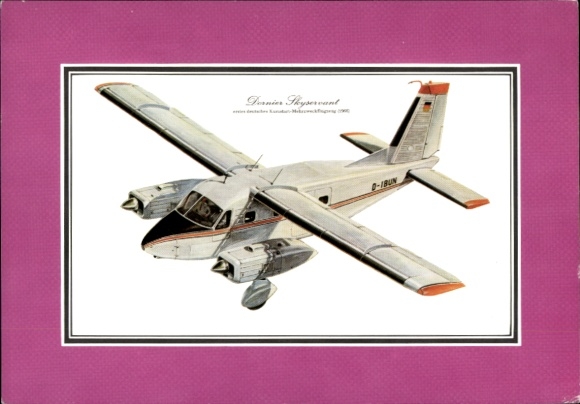Passepartout Ak Dornier Do 28 D Skyservant, Leichtes STOL-Mehrzweckflugzeug, D-IBUN