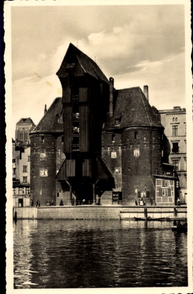 Ak Gdańsk Danzig, Danziger Gebäude, Wasseransicht,  