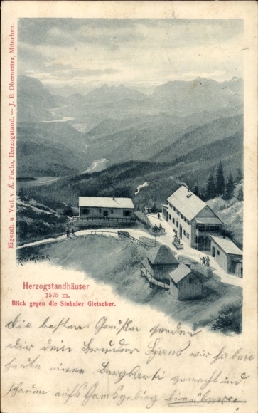 Ak Kochel am See in Oberbayern, Herzogstand, Herzogstandhäuser, Stubaier Gletscher