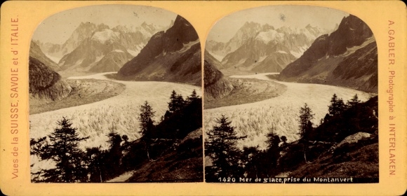 Stereo Foto Haute Savoie, Mer de glace, Montanvert