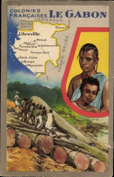 Landkarten Litho Colonies Francaises, Le Gabon, Libreville, Ogoove