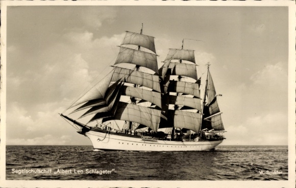Ak Segelschullschiff Albert Leo Schlageter, Kriegsmarine, Dreimaster