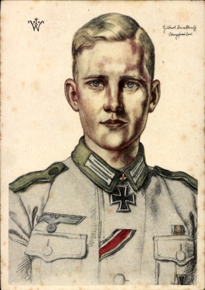 Künstler Ak Willrich, Wolfgang, Ritterkreuzträger Obergefreiter Brinkforth, VDA E 14