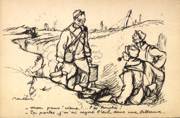 Künstler Ak Poulbot, Francisque, Französische Soldaten im Schützengraben