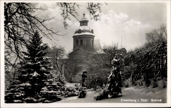 Ak Eisenberg Thüringen, Schloss, Winterlandschaft
