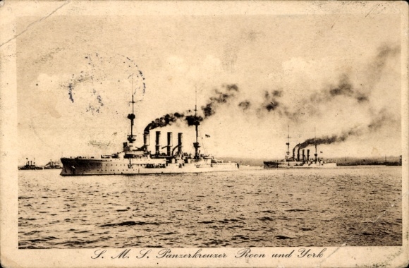 Ak Deutsche Kriegsschiffe, SMS Roon, SMS Yorck, Panzerkreuzer ...
