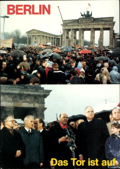 Ak Berlin Mitte, Brandenburger Tor, Das Tor ist auf, Helmut Kohl, Walter Momper