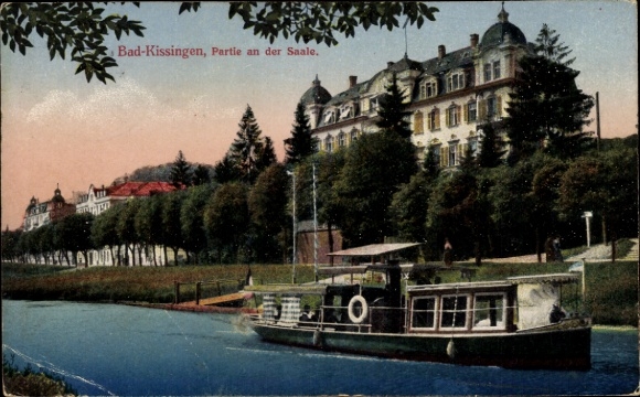 Ak Bad Kissingen Unterfranken Bayern, Saale, Boot