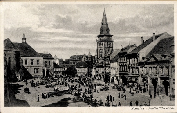Ak Chomutov Komotau Reg. Aussig, Adolf Hitler Platz