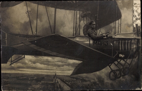 Foto Ak Deutscher Soldat im Flugzeug Mars