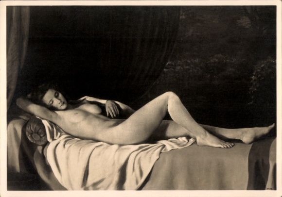 Künstler Ak Schult, Johann, Die Ruhende, Frauenakt, HDK 410