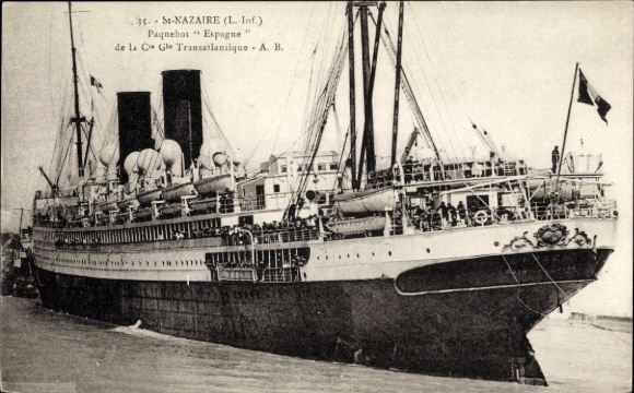 Ak Saint Nazaire Loire Atlantique, Passagierschiff Espagne, CGT