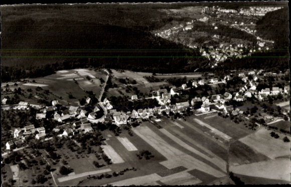 Ak Waldrennach Neuenbürg an der Enz Schwarzwald, Fliegeraufnahme