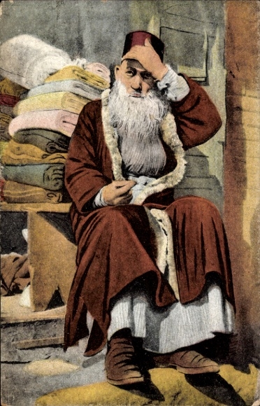 Judaika Ak Thessaloniki Griechenland, Marchand Juif, jüdischer Händler