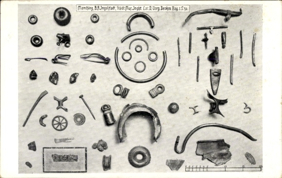 Ak Historischer Fund, Archäologie, Nagel, Ringe, Überreste