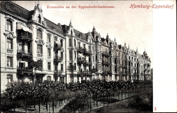 Ak Hamburg Eimsbüttel, Rosenallee an der Eppendorferlandstraße