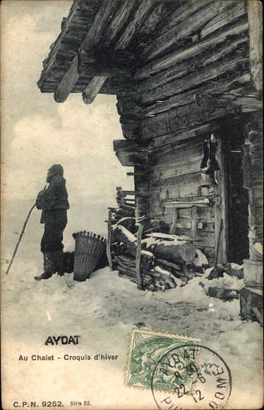 Ak Aydat Puy de Dôme, Au Chalet, Croquis d'Hiver