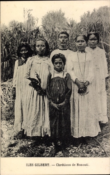 Ak Iles Gilbert Gilbertinseln Kiribati, christliche Kinder aus Nonouti
