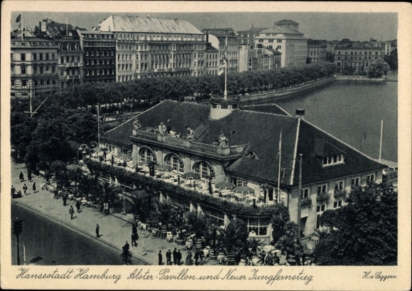 Ak Hamburg, Alsterpavillon, Neuer Jungfernstieg