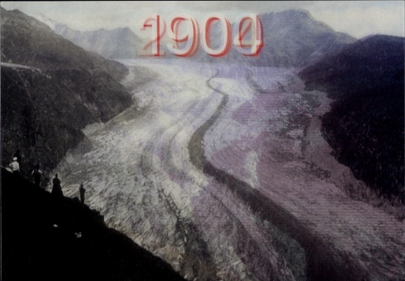 3 D Ak Aletsch-Gletscher 1900 und 2004, WWF-Klima Aktionsplan