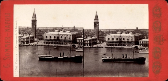Stereo Foto Venezia Venedig Veneto, Campanile S. Giorgio